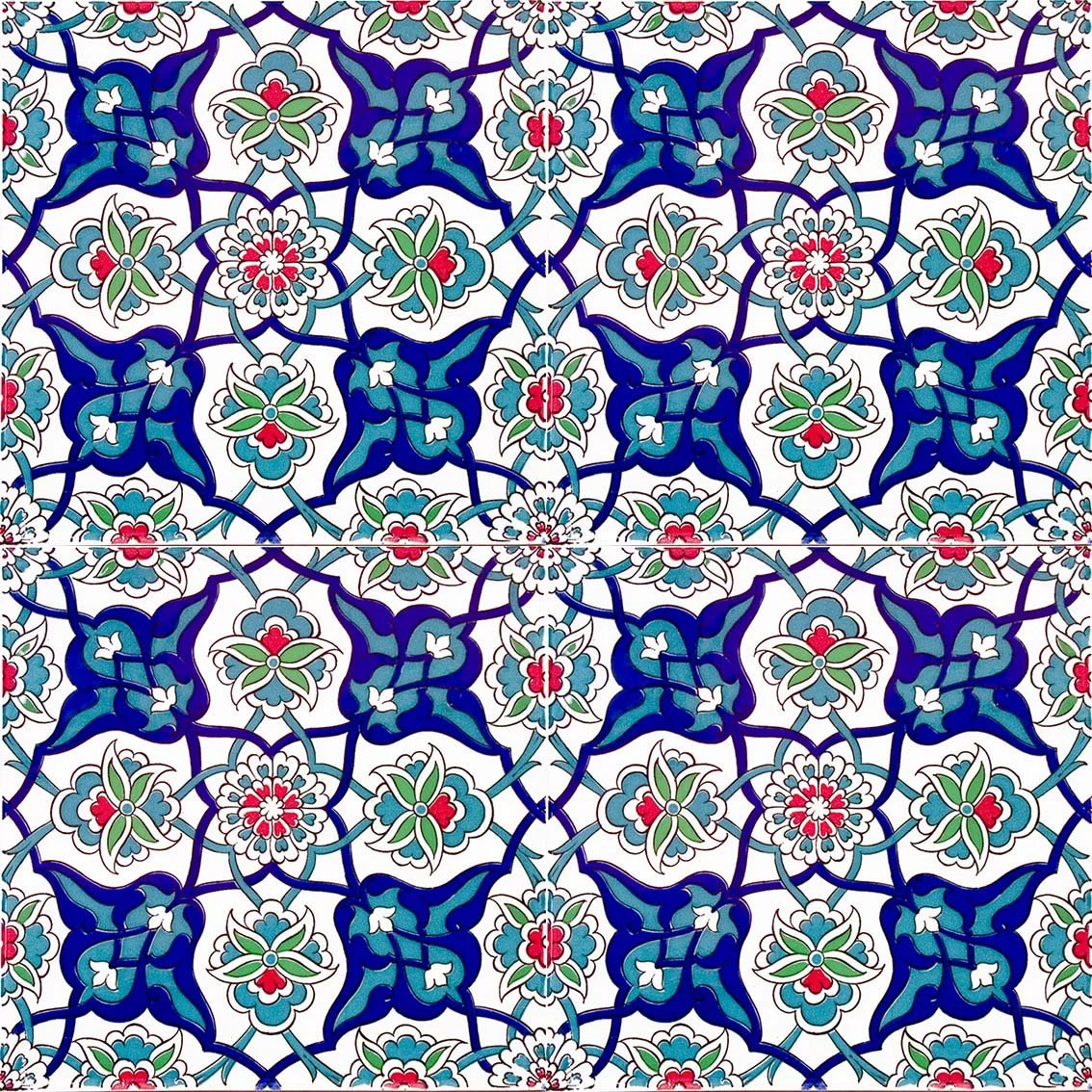 Desenli Seramik Karolar-Kütahya Çini